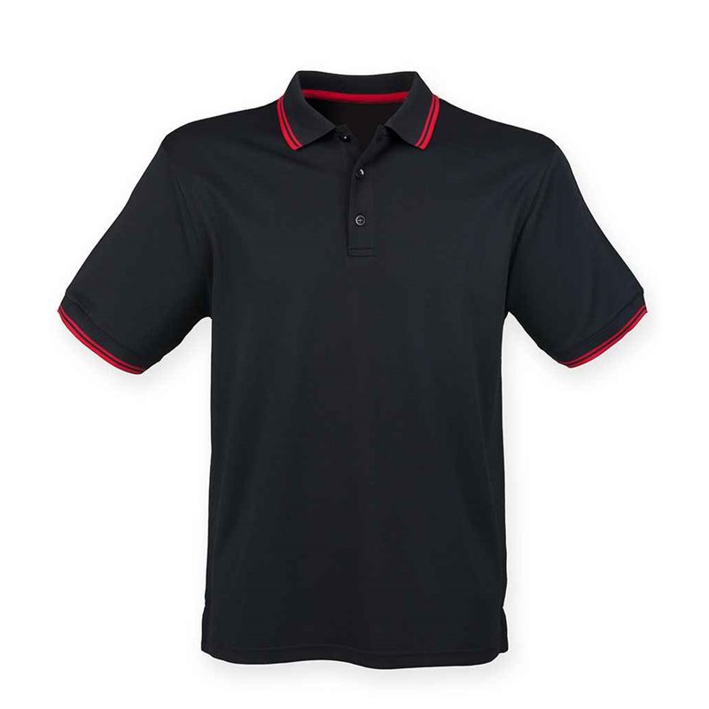 Henbury Coolplus Tipped Polo Shirt