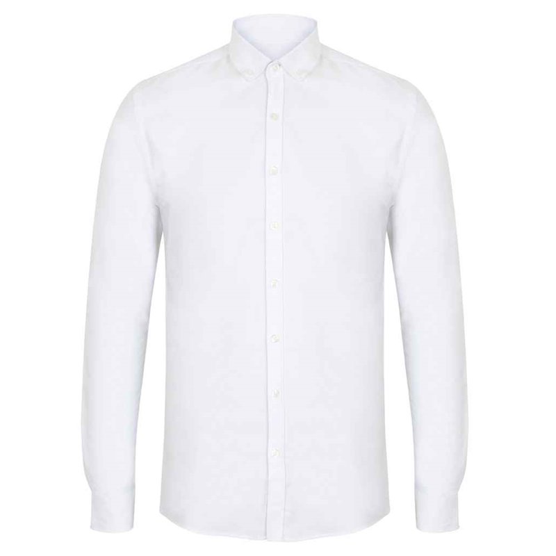 Henbury Modern Long Sleeve Slim Fit Oxford Shirt
