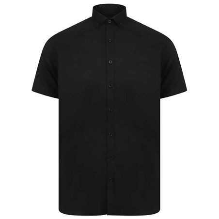 Henbury Modern Short Sleeve Slim Fit Oxford Shirt