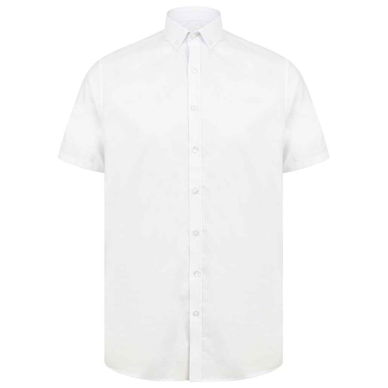 Henbury Modern Short Sleeve Slim Fit Oxford Shirt