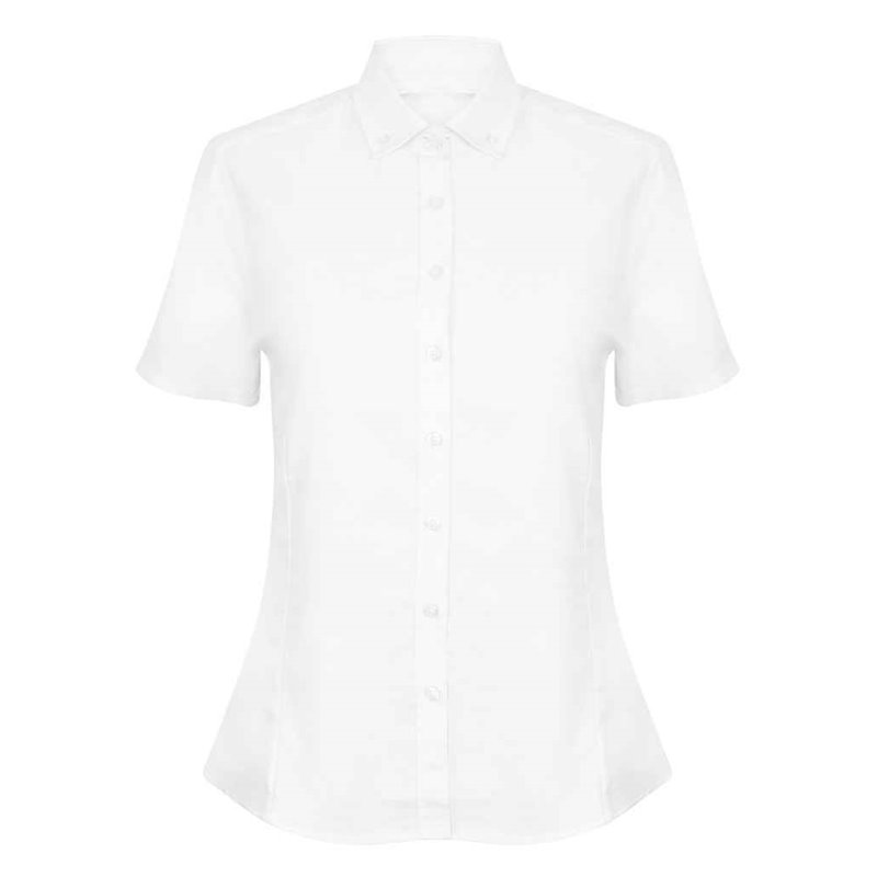 Henbury Ladies Modern Short Sleeve Regular Fit Oxford Shirt