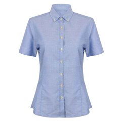 Henbury Ladies Modern Short Sleeve Regular Fit Oxford Shirt