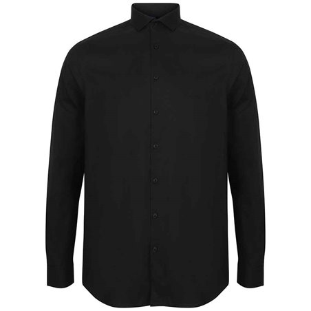 Henbury Long Sleeve Stretch Poplin Shirt