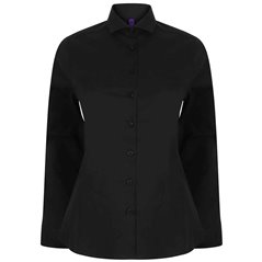 Henbury Ladies Long Sleeve Stretch Poplin Shirt