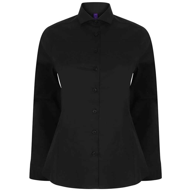 Henbury Ladies Long Sleeve Stretch Poplin Shirt