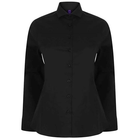 Henbury Ladies Long Sleeve Stretch Poplin Shirt
