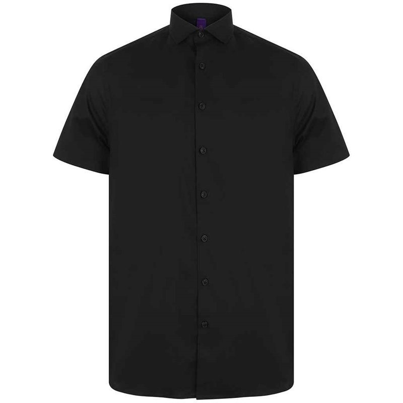 Henbury Short Sleeve Stretch Poplin Shirt
