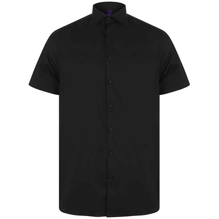 Henbury Short Sleeve Stretch Poplin Shirt