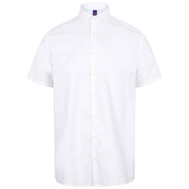 Henbury Short Sleeve Stretch Poplin Shirt
