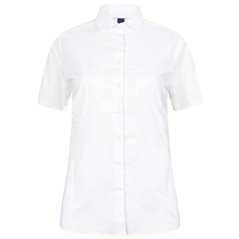 Henbury Ladies Short Sleeve Stretch Poplin Shirt