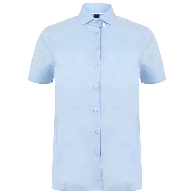 Henbury Ladies Short Sleeve Stretch Poplin Shirt