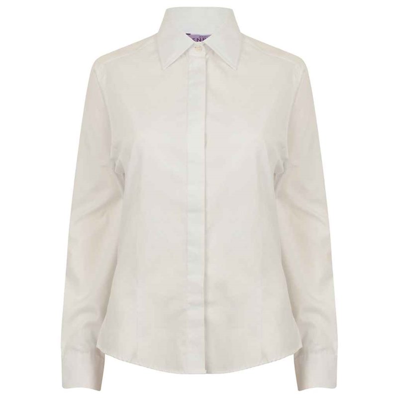 Henbury Ladies Long Sleeve Pinpoint Oxford Shirt
