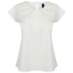 Henbury Ladies Pleat Front Short Sleeve Blouse