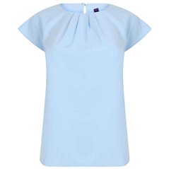 Henbury Ladies Pleat Front Short Sleeve Blouse
