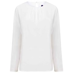 Henbury Ladies Pleat Front Long Sleeve Blouse