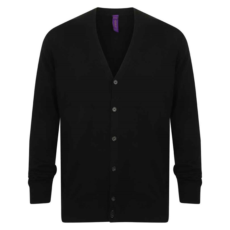 Henbury Lightweight Cotton Acrylic V Neck Cardigan