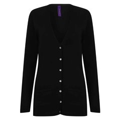 Henbury Ladies Cotton Acrylic V Neck Cardigan