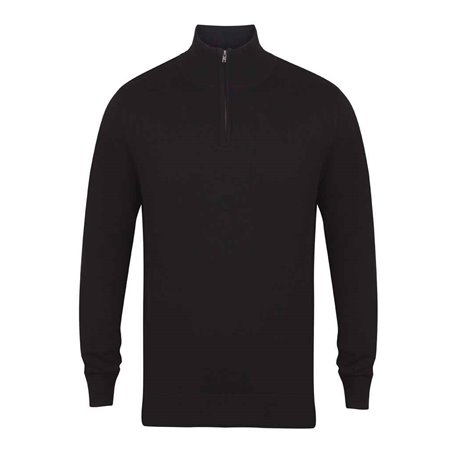 Henbury Zip Neck Sweater