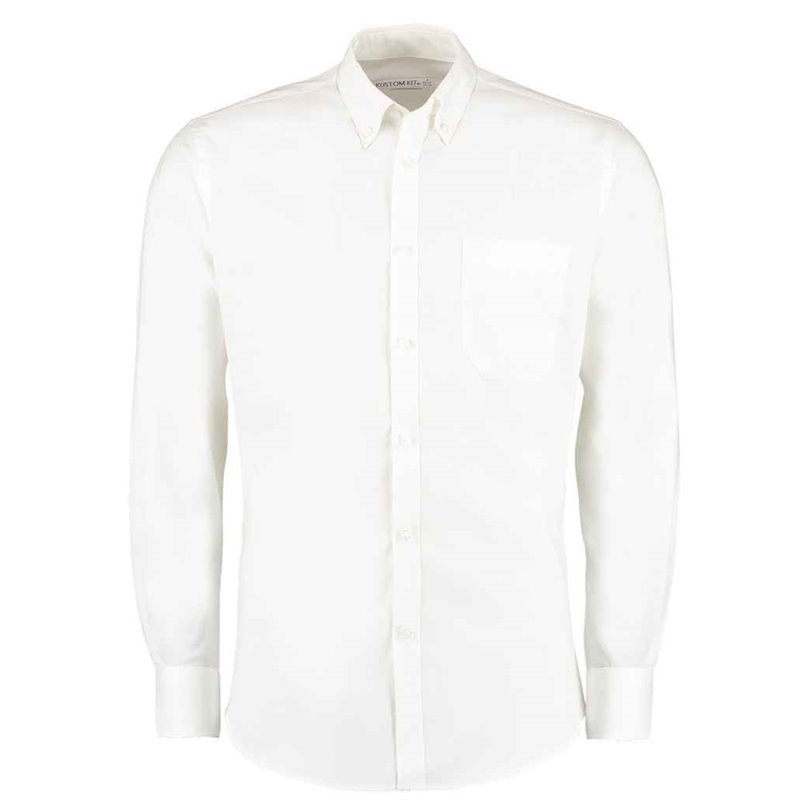 Kustom Kit Premium Long Sleeve Slim Fit Oxford Shirt