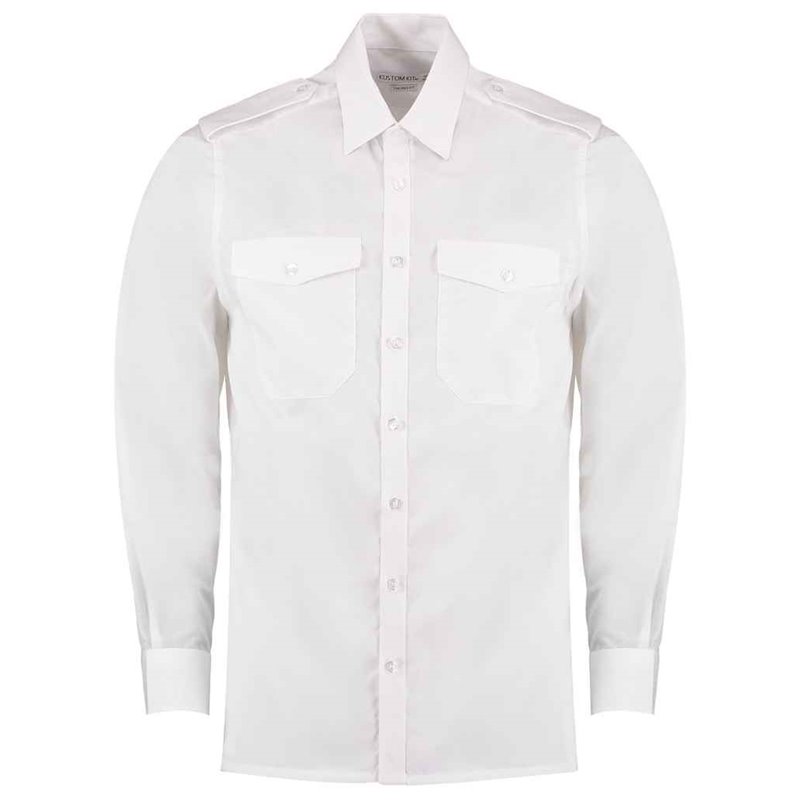 Kustom Kit Long Sleeve Tailored Pilot Shirt