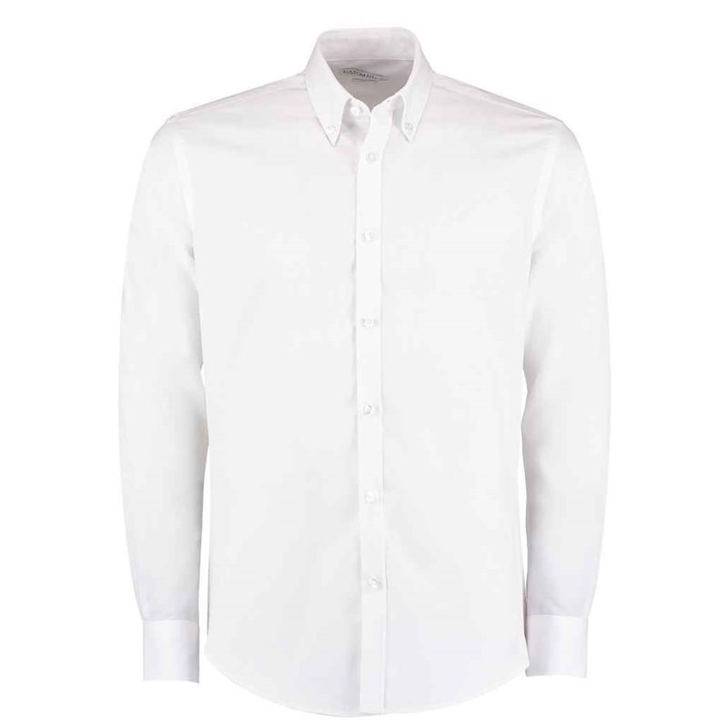 Kustom Kit Long Sleeve Slim Fit Oxford Twill Non-Iron Shirt