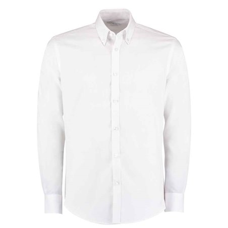 Kustom Kit Long Sleeve Slim Fit Oxford Twill Non-Iron Shirt
