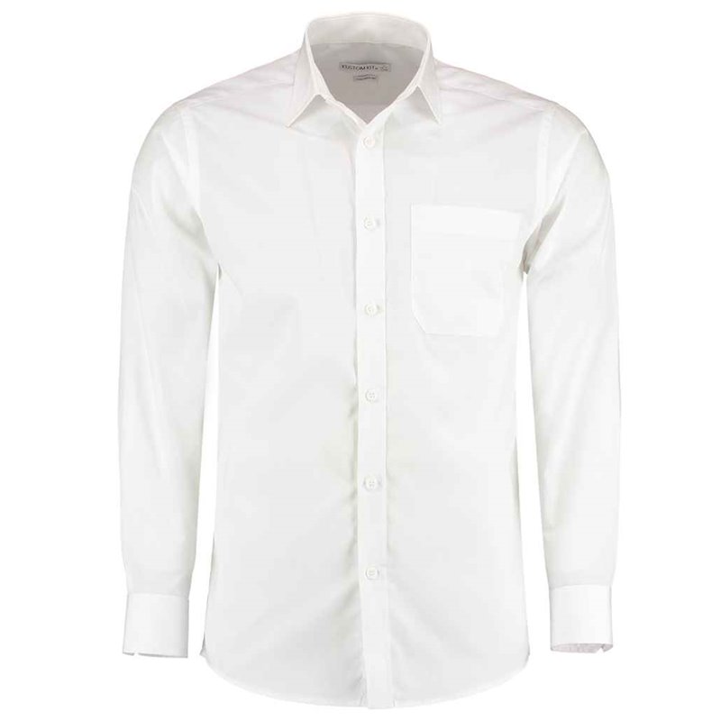 Kustom Kit Long Sleeve Tailored Poplin Shirt