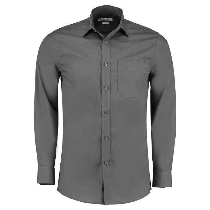 Kustom Kit Long Sleeve Tailored Poplin Shirt