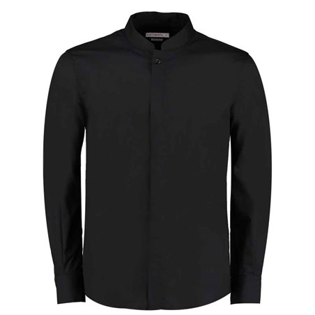 Kustom Kit Long Sleeve Tailored Mandarin Collar Shirt
