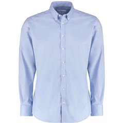 Kustom Kit Slim Fit Stretch Long Sleeve Oxford Shirt