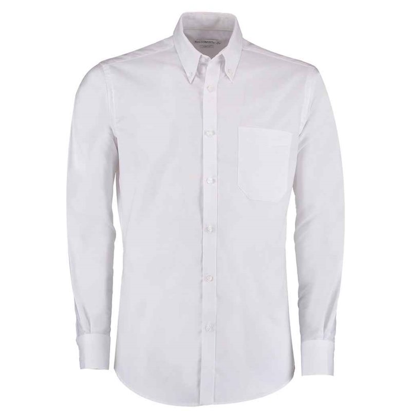 Kustom Kit Long Sleeve Slim Fit Workwear Oxford Shirt