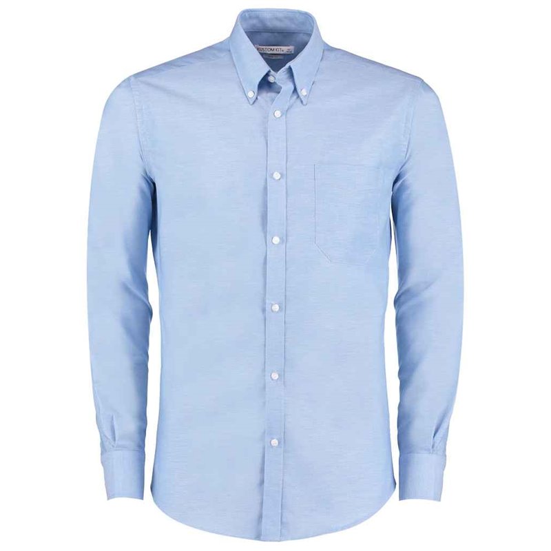 Kustom Kit Long Sleeve Slim Fit Workwear Oxford Shirt
