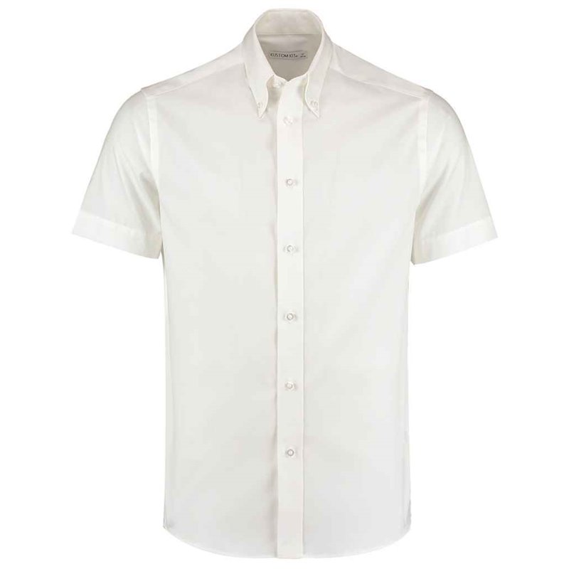 Kustom Kit Premium Short Sleeve Tailored Oxford Shirt
