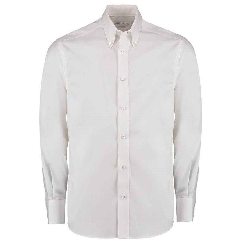 Kustom Kit Premium Long Sleeve Tailored Oxford Shirt