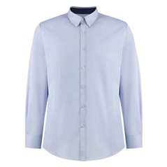Kustom Kit Premium Long Sleeve Contrast Tailored Oxford Shirt