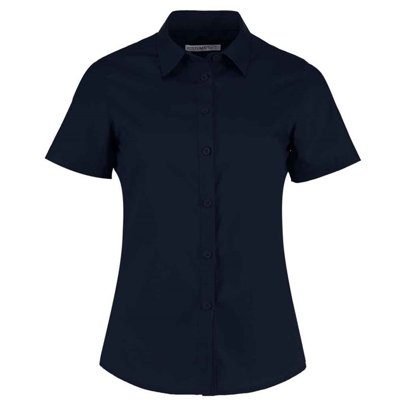 Kustom Kit Ladies Short Sleeve Tailored Poplin Shirt