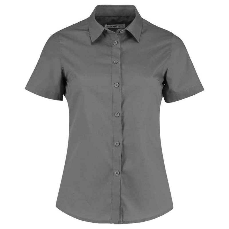 Kustom Kit Ladies Short Sleeve Tailored Poplin Shirt