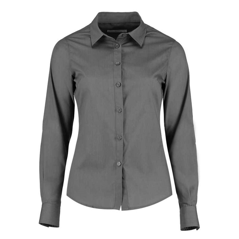Kustom Kit Ladies Long Sleeve Tailored Poplin Shirt