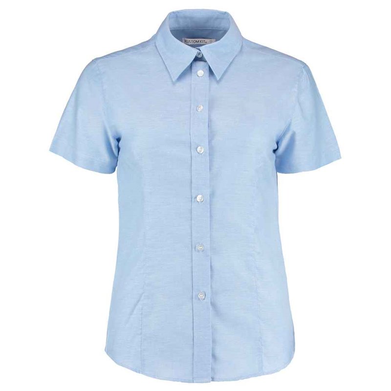 Kustom Kit Ladies Short Sleeve Tailored Workwear Oxford Shirt