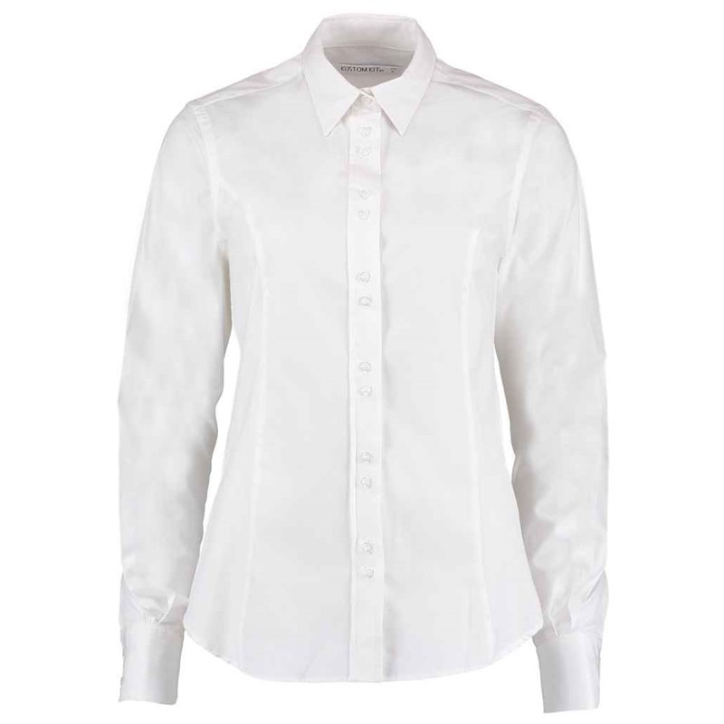 Kustom Kit Ladies Long Sleeve Tailored City Business Shirt