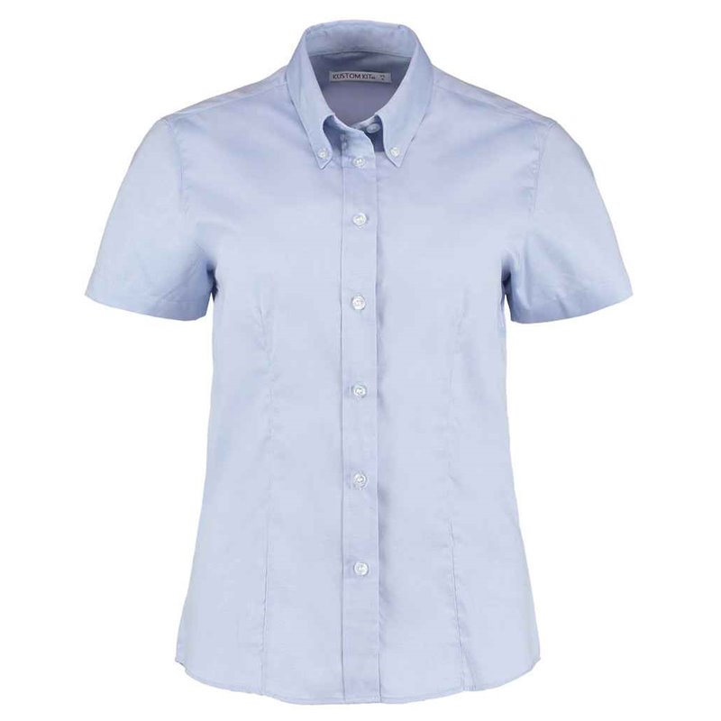 Kustom Kit Ladies Premium Short Sleeve Tailored Oxford Shirt