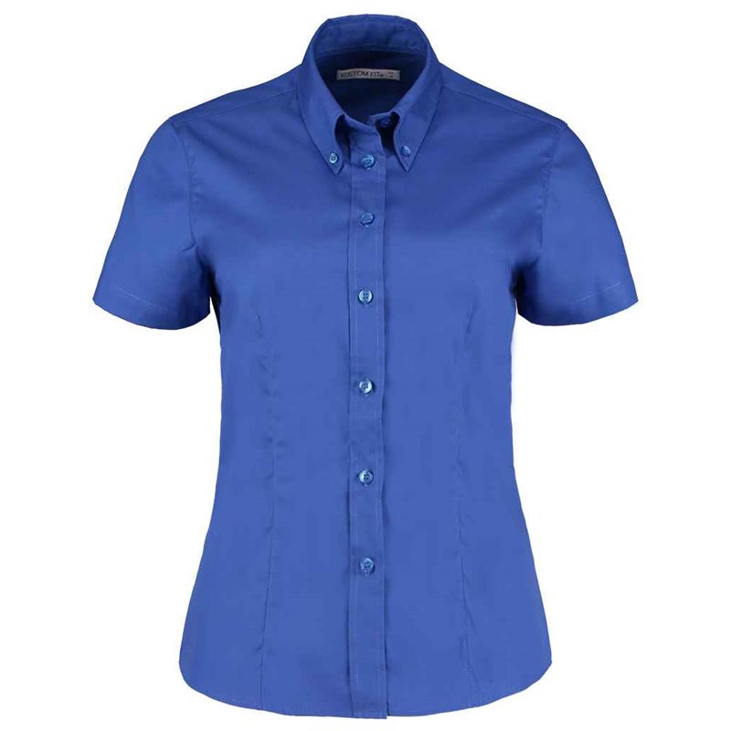 Kustom Kit Ladies Premium Short Sleeve Tailored Oxford Shirt