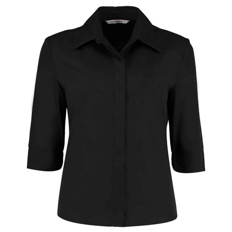 Kustom Kit Ladies 3/4 Sleeve Tailored Continental Shirt